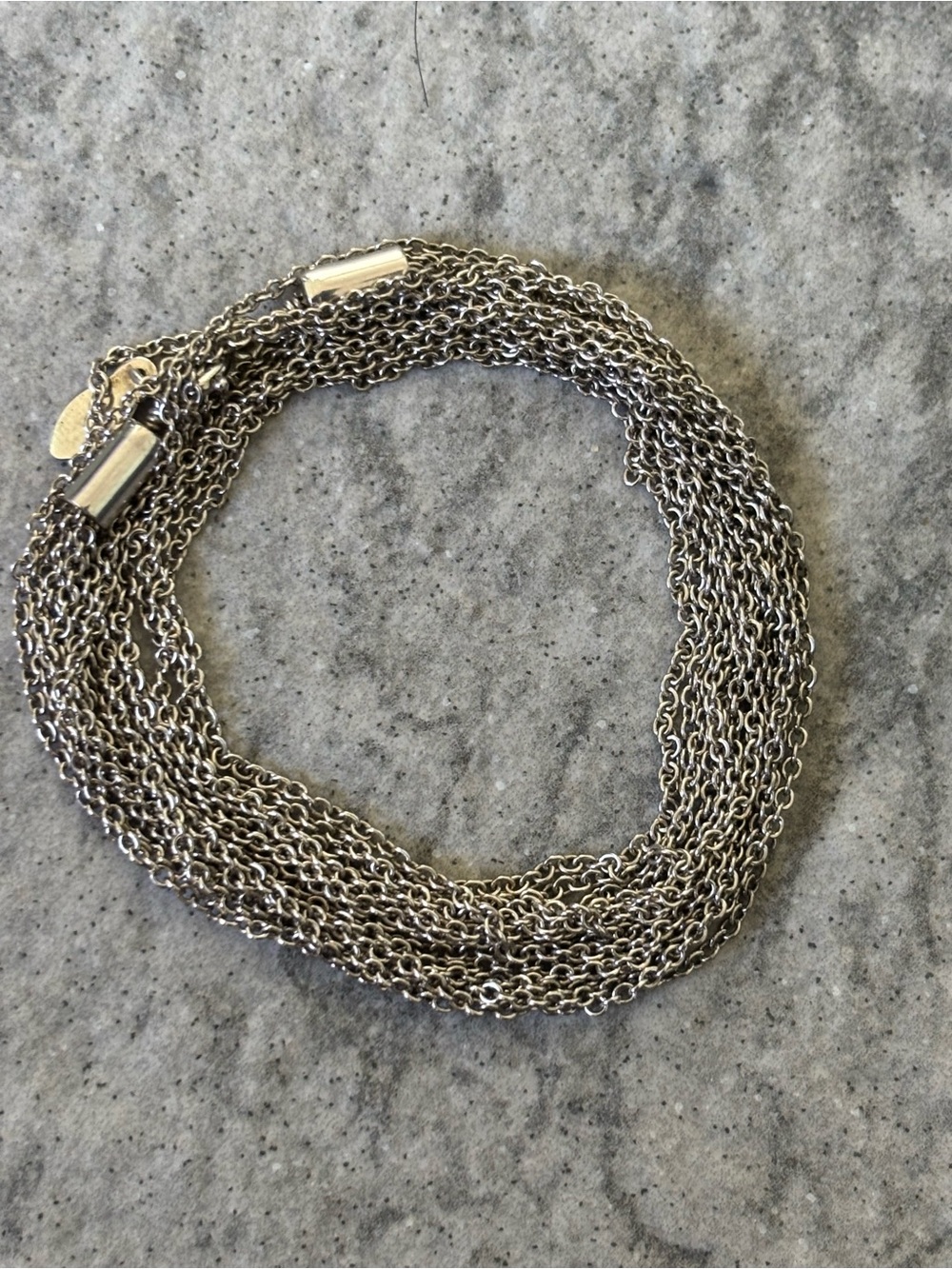 .925 Sterling Silver Multi-Strand 5 Strand CABLE LINK Necklace Fine Jewelry